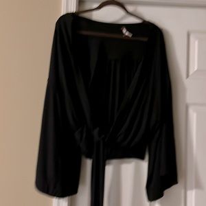 Free People black Large tie Blouse/Jacket